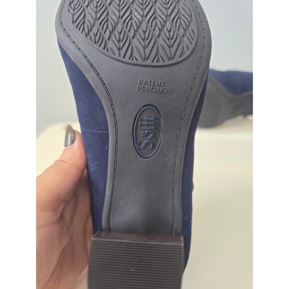 Söfft Navy Suede Mary Jane Heels 7M | Vintage-Inspired Block Heel Round Toe - Picture 5 of 11